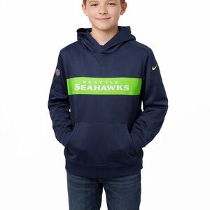 Nike Seattle Seahawks Hoodie Youth Large 14-16 Navy Green NFL Pullover